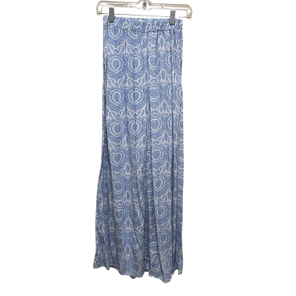 LF Mika & Gala Blue Medallion Print Wide-Leg Pants Women’s Size 8